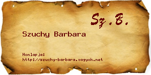 Szuchy Barbara névjegykártya